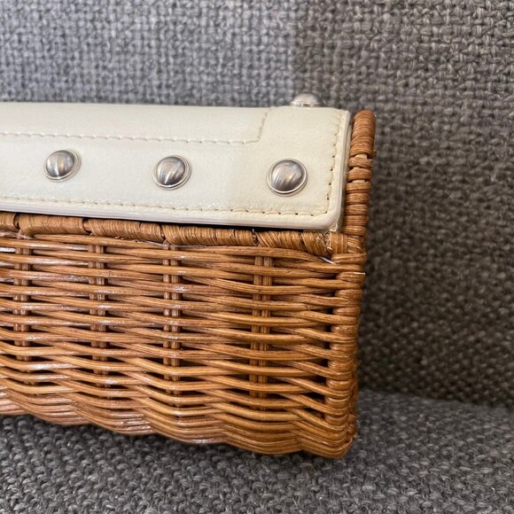 Small Vtg Michael Kors Rattan Wicker Clutch - Picture 10 of 12